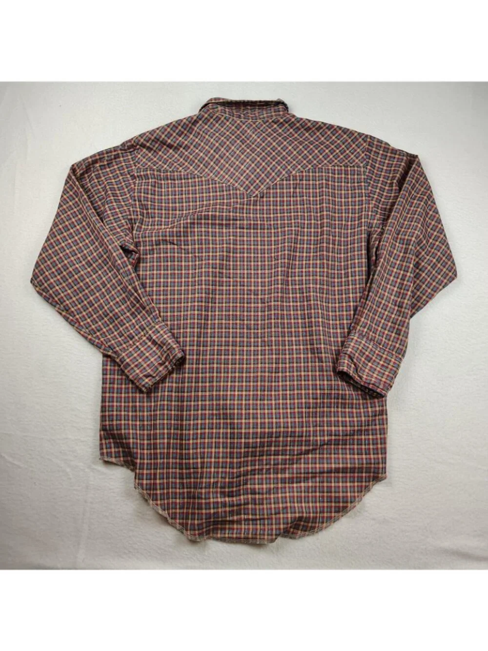 Vintage 70's Western Pearl Snap Wrangler Shirt Mens 16.5 33 - Picture 2 of 8